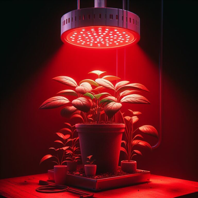 red light in indoor farm